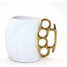 Nevamel Porselen Muşta Tasarımlı Kupa Bardak Beyaz Renk