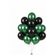 Deniz Party Store Hulk Metalik Koyu Yeşil Siyah Balon 12 Inç 10 Adet