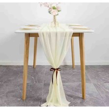 Ayzen Home  75X300 cm Şifon Runner, Masa Koşucu, Organizasyon Icın Örtü