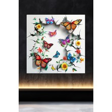 Lucena Metal Tablo Duvardaki Delik Koleksiyonu - Kelebek 4