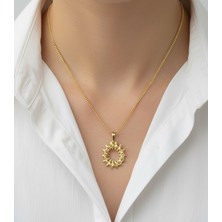 Hoolya Design Xuping Güneş Modern Tasarım Kuyumcu Serisi 14K Gold Premium Çelik Kolye