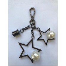 Orhan Çanta Siyah  Yıldız Üzeri Inci Örgü Çanta Süsü