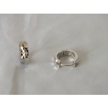 Marmaris Jewellery 925 Ayar Gümüş Küçük Halka Küpe Ince Desenli Unisex Zarif ve Günlük Kullanıma Uygun