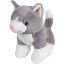 Popüler Sepet Kedi Peluş Gri 36 cm