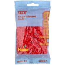 Hama Midi Boncuk - 1000'LIK Şeffaf Kırmızı