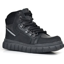 Stella Butik Hakiki Deri Fermuarlı Siyah Tabanlı Erkek Çocuk Bot