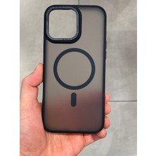 Iphone 14 Pro Max Uyumlu Magsafe Destekli Buzlu Sert Yüzey ve Silikon Kenarlı Telefon Kılıfı