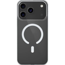 Caseart Apple iPhone 17 Promax ile Uyumlu Ic Çipli Animasyonlu M-Safe Şarj Özellikli  Sararmaz Pc Premium Slim Şeffaf Kılıf