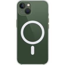Caseart Apple iPhone 13 ile Uyumlu Ic Çipli Animasyonlu M-Safe Şarj Özellikli  Sararmaz Pc Premium Slim Şeffaf Kılıf