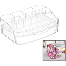 Makyaj Organizeri Çekmeceli - 12 Bölmeli=2+ 4+ 6 Mika - Kristal Plastik (4887) Azrlya (Rsg-