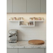 Trendpix Tezgah Üstü Yapıştırmalı Raf – Delme Yok, Mutfak & Kahve Köşesi Düzenleyici Stand