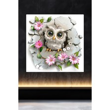 Lucena Metal Tablo Duvardaki Delik Koleksiyonu - Baykuş 3