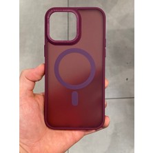 Iphone 16 Pro Max Uyumlu Magsafe Destekli Buzlu Sert Yüzey ve Silikon Kenarlı Telefon Kılıfı