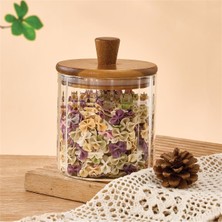 Mien 600 ml Borosilikat Cam Kavanoz – Akasya Kapaklı