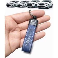 Stilix Garage Toyota ve Logolu Anahtarlık Suni Deri (Lacivert)