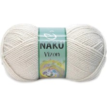 Nako 1 Adet Vizon Premium Akrilik El Örgü Ipi Yünü Renk NO:6383 Mantar Beji