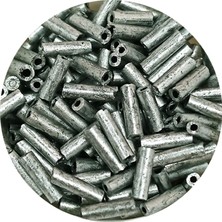 Royaleks Uzun Boru Kesme Boncuk Çap 2mm Uzunluk 10 mm - 60 Gram - Desenli Gümüş - BNC283