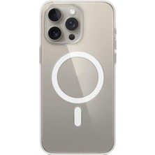 Caseart Apple iPhone 15 Pro ile Uyumlu Ic Çipli Animasyonlu M-Safe Şarj Özellikli  Sararmaz Pc Premium Slim Şeffaf Kılıf