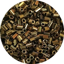 Royaleks Kesme Cam Boncuk 2mm - 60 Gram - Metalik Sarı - BNC390