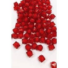 Royaleks Küp Boncuk Içten Boncuklu Bileklik Çanta Boncuğu 10 mm 50 gr Kırmızı - BNC448