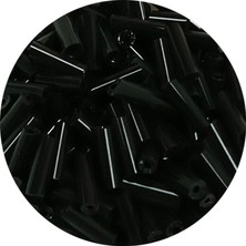 Royaleks Uzun Boru Kesme Boncuk Çap 2mm Uzunluk 10 mm - 20 Gram - Siyah - BNC241