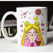 Mio Life Japanese Anime Sailor Moon Tasarım Baskılı Seramik Çay Kahve Kupası