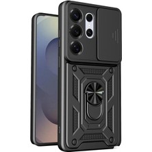 Teleplus Samsung Galaxy S26 Ultra Kılıf Magnetik Standlı Kamera Korumalı Slide Sürgülü Cover Kapak