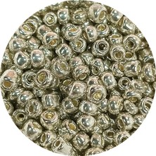 Royaleks Dökme Cam Kum Boncuk (8/0) 3 mm - 20 Gram - Parlak Gümüş - BNC147