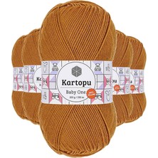 Kartopu 5 Adet Baby One Tüylenmeyen El Örgü Ipi Yünü Hardal K1854