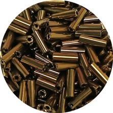 Royaleks Uzun Boru Kesme Boncuk Çap 2mm Uzunluk 10 mm - 20 Gram - Parlak Gold - BNC249