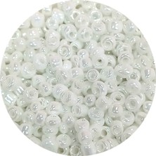 Royaleks Dökme Cam Kum Boncuk (8/0) 3 mm - 20 Gram - Parlak Beyaz - BNC153