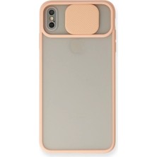Pazarcan Iphone x Kılıf Palm Buzlu Kamera Sürgülü Silikon - Pembe