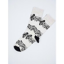 G Socks Müzik ve Nota Desenli Renkli Çorap