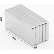 Hsc Bilişim 20×10×2 mm N35 Neodyum Mıknatıs – Köşeli, Nikel Kaplama (50’li Set)