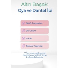 3 Adet Altınbaşak Oya ve Dantel Ipi 20 gr - Royaleks - No: 649