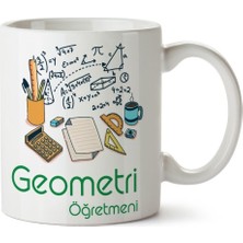 Mio Life Geometri Öğretmeni Porselen Kupa Bardak (2) Öğretmenler Gününe Özel Kupa