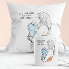 Mio Life Ilk Anneler Günün Kutlu Olsun Baskılı Hediyelik Yastık ve Kupa Seti