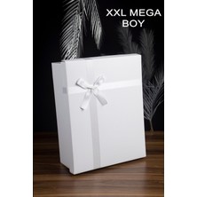 Adenz Beyaz Hediye Kutusu XXL Boyut Nişan Çeyiz Söz Düğün İçin Saten Kurdeleli Tasarım