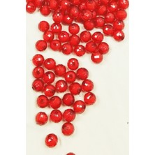 Royaleks Dünya Boncuk Içten Boncuklu Bileklik Çanta Boncuğu 10 mm 50 gr Kırmızı - BNC466