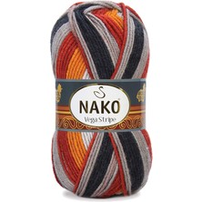 Nako 5 Adet Vega Stripe Premium Akrilik El Örgü Ipi Yünü No: 82417