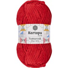 Kartopu 1 Adet Yumurcak Kadife El Örgü Ipi Açık Kırmızı K165