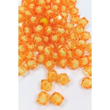 Royaleks Küp Boncuk Içten Boncuklu Bileklik Çanta Boncuğu 10 mm 50 gr Turuncu - BNC452