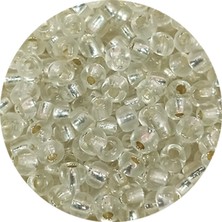 Royaleks Dökme Cam Kum Boncuk (8/0) 3 mm - 20 Gram - Şeffaf Gümüş - BNC160