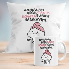 Mio Life Doğma Büyüme Harikayım Baskılı Hediyelik Yastık ve Kupa Seti