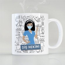 Mio Life Diş Hekimi Dişçi Kadın Meslek Hediyesi Özel Kupa Bardak