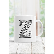 Mio Life Beyaz Z Harfi Baskılı Kupa Bardak