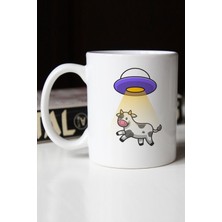 Mio Life Uzay Gemisi ve Inek Baskılı Kupa Bardak M4K915