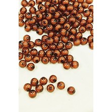 Royaleks Yuvarlak Boncuk Içten Boncuklu Bileklik Çanta Boncuğu 8 mm 50 gr Kahverengi - BNC469