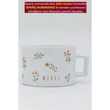 Mio Life Çiçekli Kişiye Özel Minimalist Isimli Lüks Nescafe Fincanı
