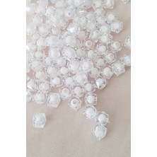 Royaleks Küp Boncuk Içten Boncuklu Bileklik Çanta Boncuğu 10 mm 50 gr Beyaz - BNC456